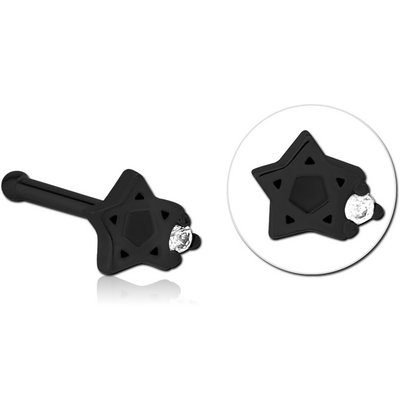 BLACK PVD COATED SURGICAL STEEL JEWELLED NOSE BONE