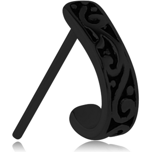 BLACK PVD COATED SURGICAL STEEL SURGICAL STEEL STRAIGHT WRAP AROUND NOSE STUD - FILIGREE