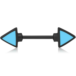 BLACK PVD COATED SURGICAL STEEL ENAMEL NIPPLE SHIELD - TWO HEADED ARROW