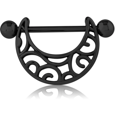 BLACK PVD COATED SURGICAL STEEL NIPPLE SHIELD