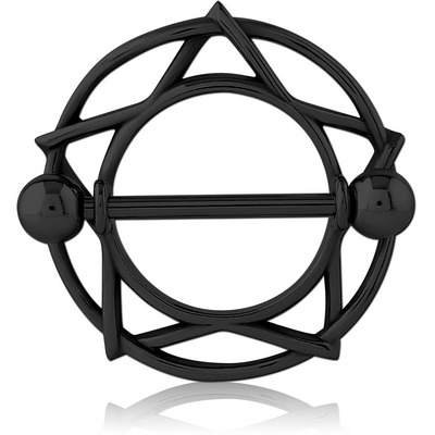 BLACK PVD COATED SURGICAL STEEL NIPPLE SHIELD