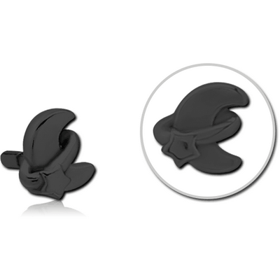 BLACK PVD COATED SURGICAL STEEL PUSH FIT ATTACHMENT FOR BIOFLEX INTERNAL LABRET - ANNULAR ECLIPSE AND STAR