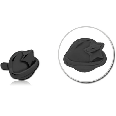 BLACK PVD COATED SURGICAL STEEL PUSH FIT ATTACHMENT FOR BIOFLEX INTERNAL LABRET - EYE STAR