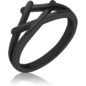 BLACK PVD COATED SURGICAL STEEL RING