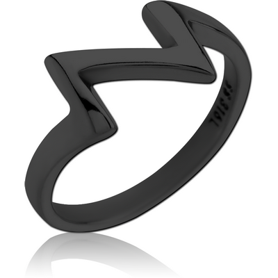 BLACK PVD COATED SURGICAL STEEL RING