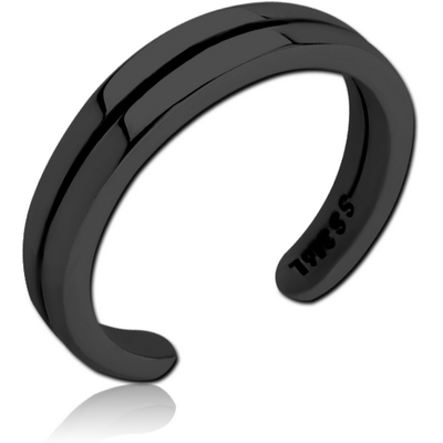 BLACK PVD COATED SURGICAL STEEL OPEN RING - OPEN RING
