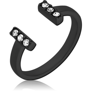 BLACK PVD COATED SURGICAL STEEL JEWELLED RING