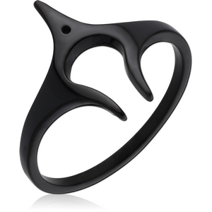 BLACK PVD COATED SURGICAL STEEL RING