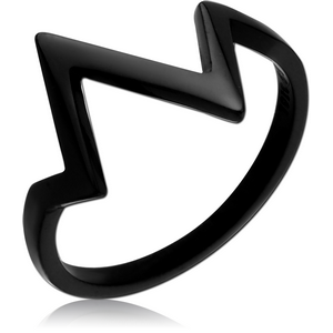 BLACK PVD COATED SURGICAL STEEL RING - PULSE