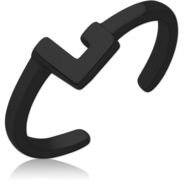 BLACK PVD COATED SURGICAL STEEL OPEN L RING