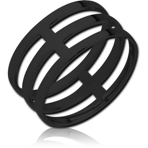 BLACK PVD COATED SURGICAL STEEL RING