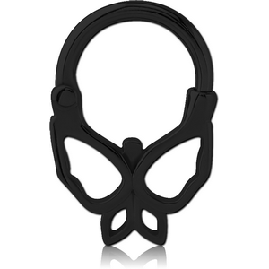 BLACK PVD COATED SURGICAL STEEL HINGED SEGMENT CLICKER BUTTERFLY