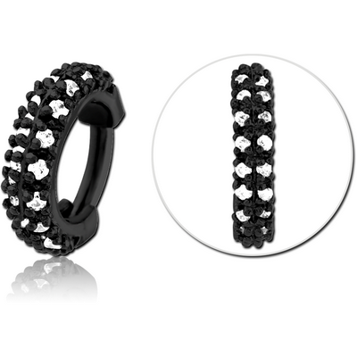 BLACK PVD COATED SURGICAL STEEL JEWELLED MULTI PURPOSE CLICKER
