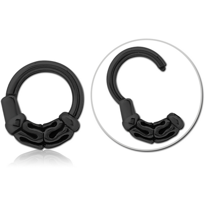 BLACK PVD COATED SURGICAL STEEL HINGED CLICKER - BALI
