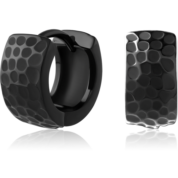 BLACK PVD COATED SURGICAL STEEL HUGGIES PAIR