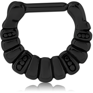 BLACK PVD COATED SURGICAL STEEL HINGED SEPTUM CLICKER - FILIGREE
