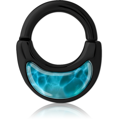 BLACK PVD COATED SURGICAL STEEL HINGED SEPTUM CLICKER