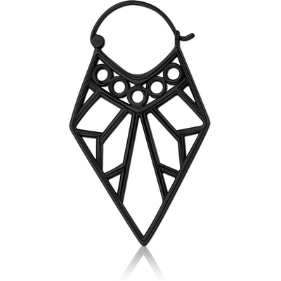 BLACK PVD COATED SURGICAL STEEL HOOP EARRING FOR TUNNEL