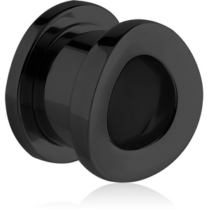 BLACK PVD COATED STAINLESS STEEL THREADED TUNNEL - CONVEX