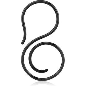 BLACK PVD COATED SURGICAL STEEL HOOP EARRINGS FOR TUNNEL