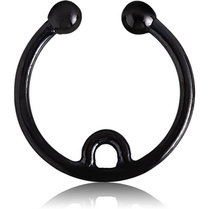 BLACK PVD COATED SURGICAL STEEL FAKE SEPTUM RING - INNER HOOP
