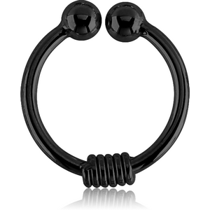 BLACK PVD COATED SURGICAL STEEL FAKE SEPTUM RING - BRAB WIRE