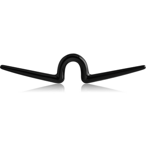 BLACK PVD COATED SURGICAL STEEL SEPTUM MUSTACHE