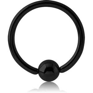 BLACK PVD COATED TITANIUM BALL CLOSURE RING