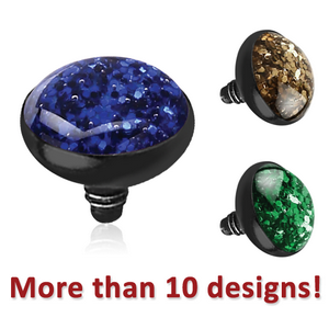 BLACK PVD COATED TITANIUM GLITTERLINE DISC FOR 1.6MM INTERNALLY THREADED PINS