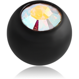 BLACK PVD COATED TITANIUM OPTIMA CRYSTAL JEWELLED BALL