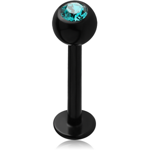 BLACK PVD COATED TITANIUM JEWELLED LABRET