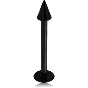 BLACK PVD COATED TITANIUM MICRO LABRET WITH CONE