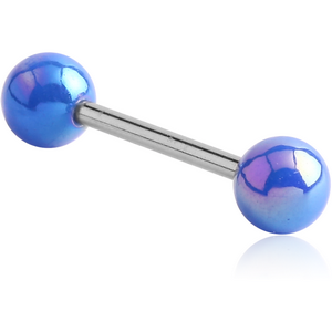 SURGICAL STEEL BARBELL WITH AB COATED NEON BALL