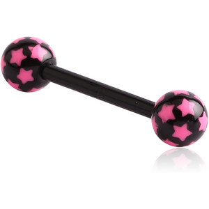 UV ACRYLIC FLEXIBLE BARBELL WITH PRINTED STARS BALL