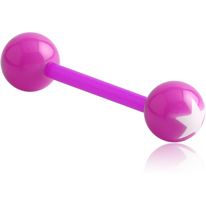 UV ACRYLIC FLEXIBLE BARBELL WITH PRINTED STAR BALL