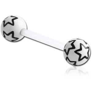 UV ACRYLIC FLEXIBLE BARBELL WITH PRINTED STARS BALL