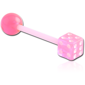 UV ACRYLIC FLEXIBLE BARBELL WITH BALL AND DICE