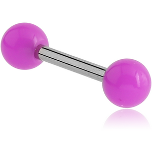 SURGICAL STEEL BARBELL WITH ACRYLIC NEON BALL