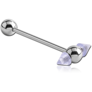 SURGICAL STEEL SPINNER BARBELL WITH UV CONES