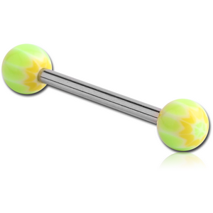 SURGICAL STEEL BARBELL WITH UV WEB BALL