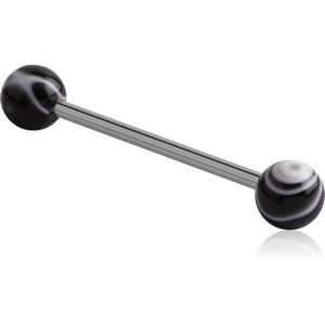 SURGICAL STEEL BARBELL WITH UV ACRYLIC MARBLE BALL