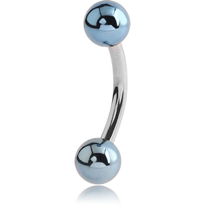 SURGICAL STEEL CURVED BARBELL WITH ANODISED BALL