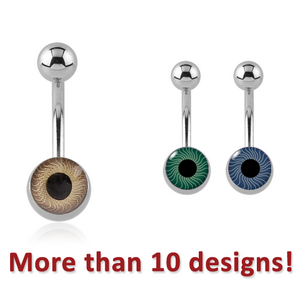 SURGICAL STEEL EYEBALL NAVEL BANANA