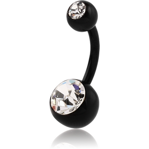 UV ACRYLIC FLEXIBLE DOUBLE JEWELLED NAVEL BANANA