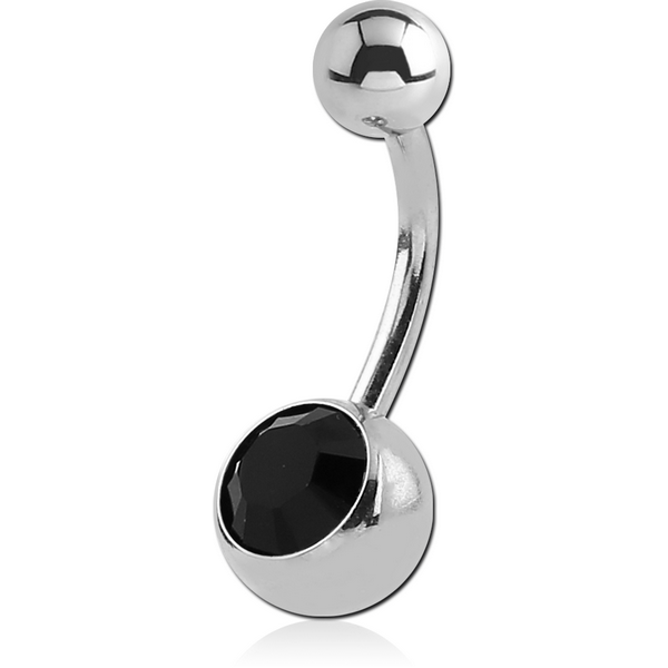 SURGICAL STEEL VALUE JEWELLED NAVEL BANANA
