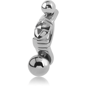 SURGICAL STEEL LOVE INTIMATE SHIELD AND MINI NAVEL BANANA