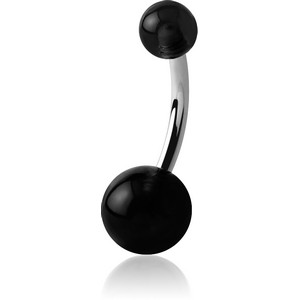 SURGICAL STEEL DOUBLE UV BALL NAVEL BANANA