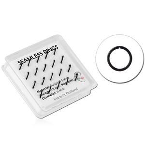 BOX OF 20 BLACK PVD SURGICAL STEEL SEAMLESS RINGS