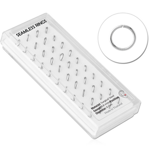 BOX OF 40 SURGICAL STEEL SEAMLESS RINGS