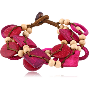 ORGANIC BRACELET WOOD AND COTTON BEAD